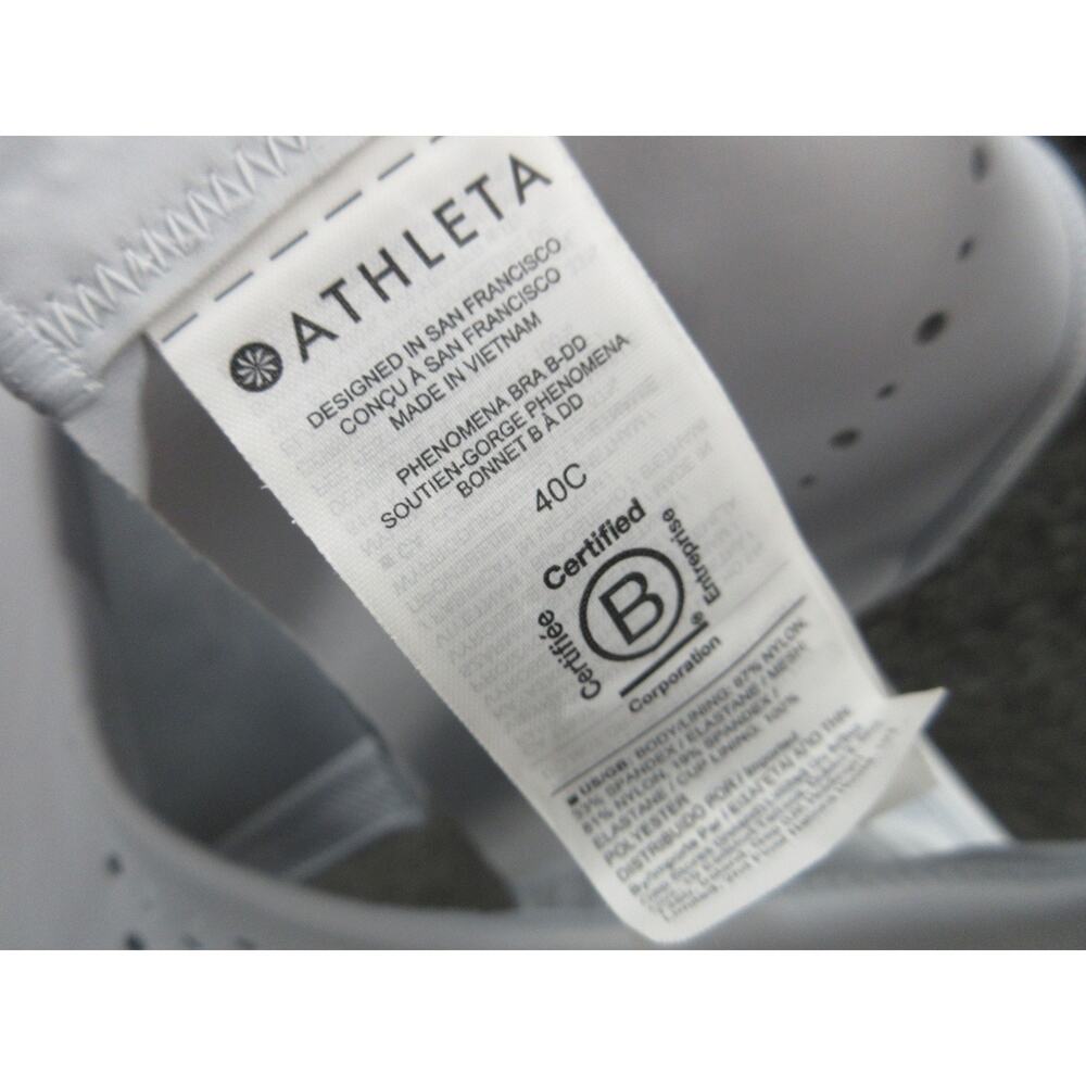 Athleta Phenomena Bra Gray Training Workout Gym High Impact Size 40C - Picture 9 of 11